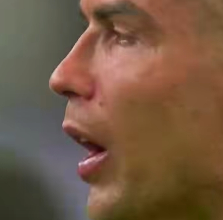 Cristiano Ronaldo Sitting on the bench during Portugal vs Spain Match