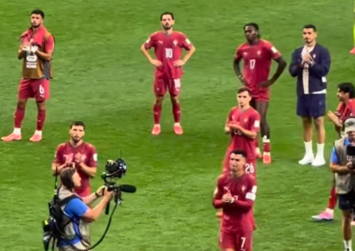 Spain Players celebrating their 1-0 win over Portugal In FIFA World cup 2026