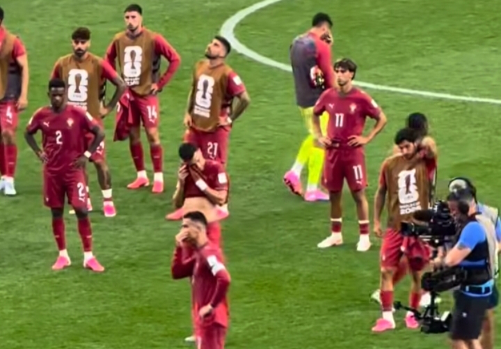 Cristiano Ronaldo reacting in disappointment after Portugal's Loss to Spain