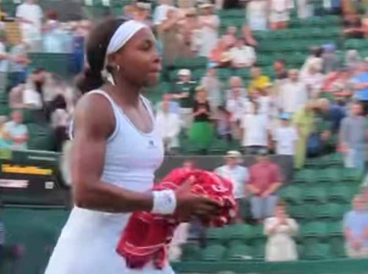 Coco Gauff in Wimbledon quarterfinal match