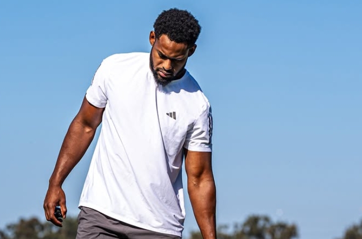 JuJu Smith-Schuster and Laura Kruk during their wedding celebration