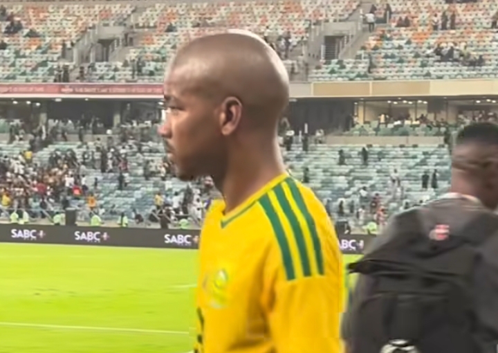 South African football star Jayden Adams in national team jersey