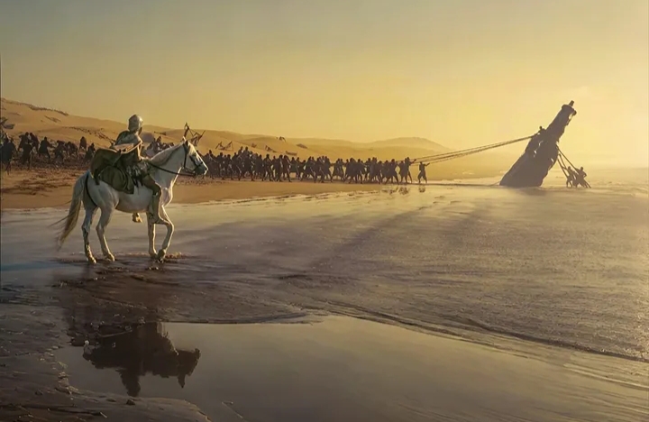 The Odyssey movie poster featuring Matt Damon and the epic cast