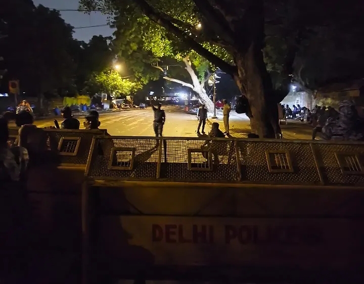 Large crowd gathered at Jantar Mantar as students march towards Parliament in New Del