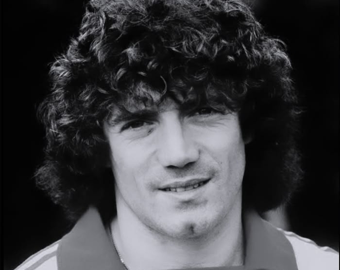 Kevin Keegan celebrating after winning the Ballon d'Or.