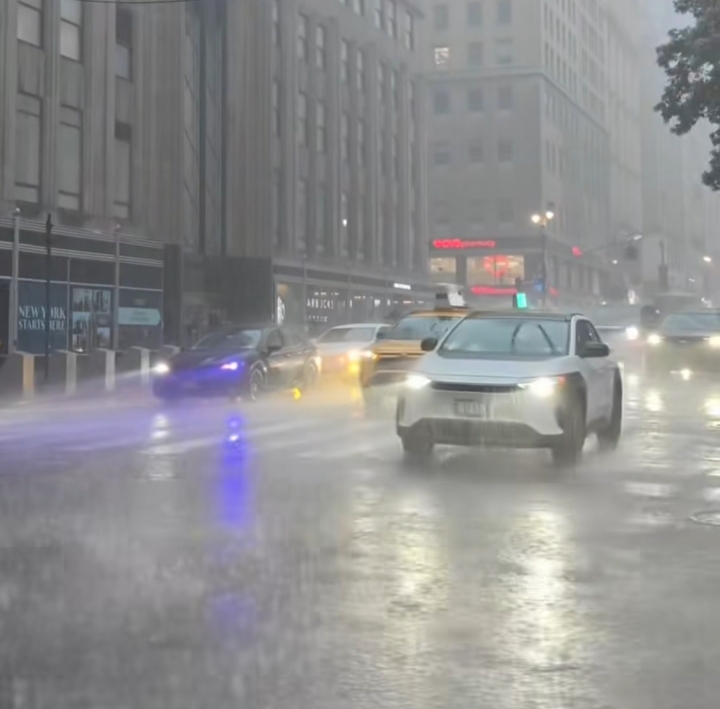 New York City weather forecast showing thunderstorms and flood watch warning
