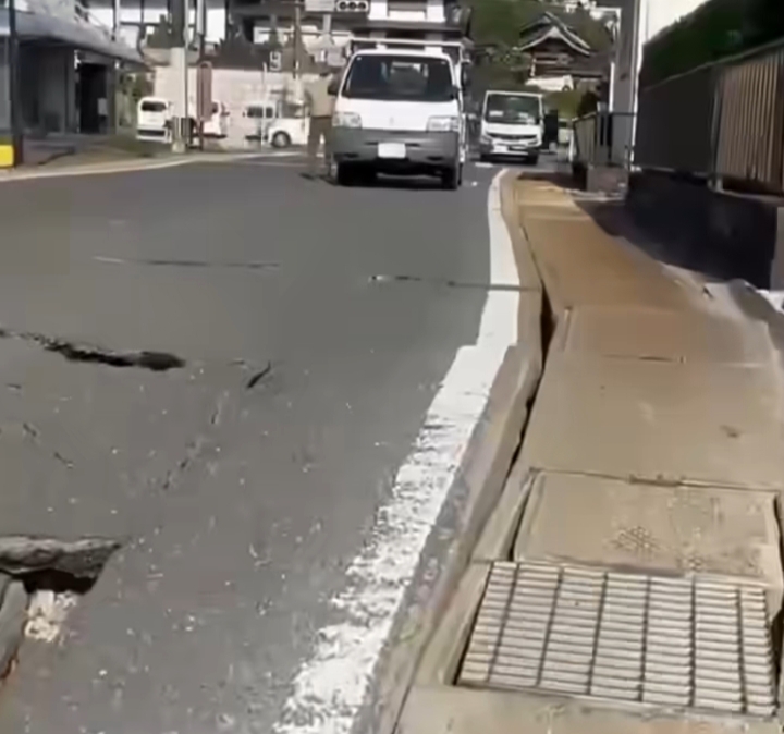 Kumamoto Castle showing structural damage after a major earthquake in Japan