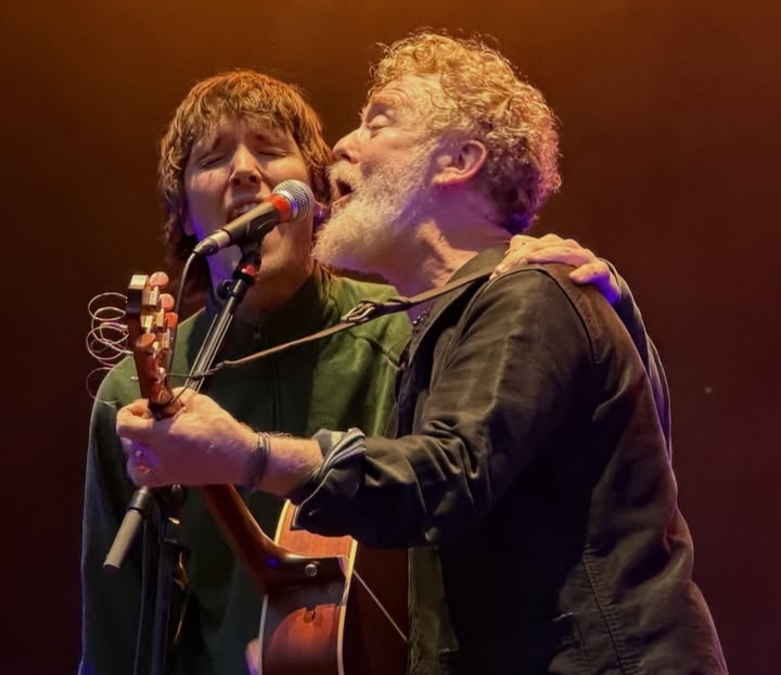 Irish singer Glen Hansard during a concert performance.