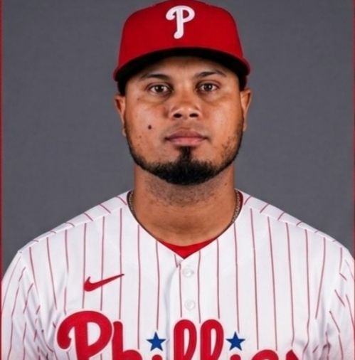 Luis Arraez wearing a Philadelphia Phillies uniform after the MLB trade deadline move