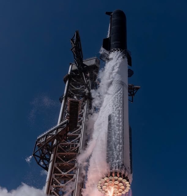SpaceX rocket launch with stock market chart
